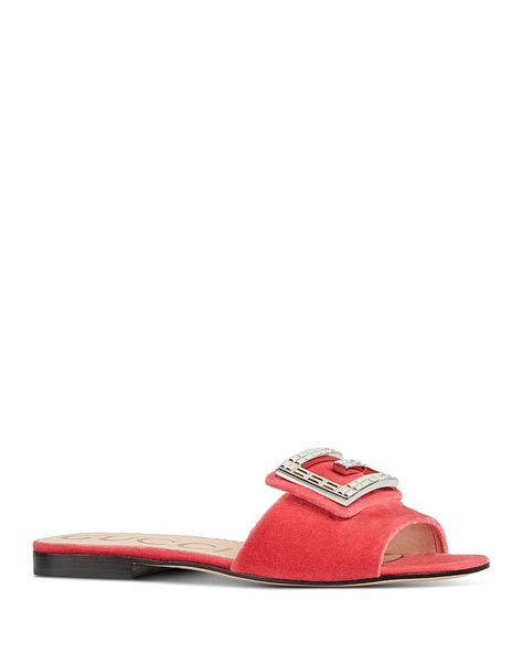 Women's Madelyn Velvet Slide Sandals with Crystal G